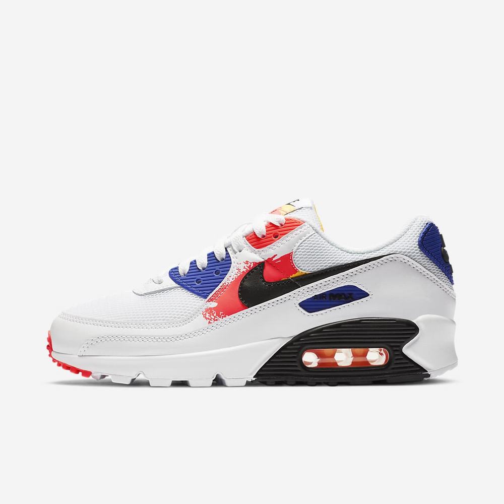 Chaussure De Tennis Nike Air Max 90 Blanche 9042-516 White/Laser Orange/Concord/Black Femme | DVO-04966675